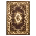 thumbnail image 1 of 8'x11' Plum Ivory Machine Woven Hand Carved Floral Medallion Indoor Area Rug, 1 of 3