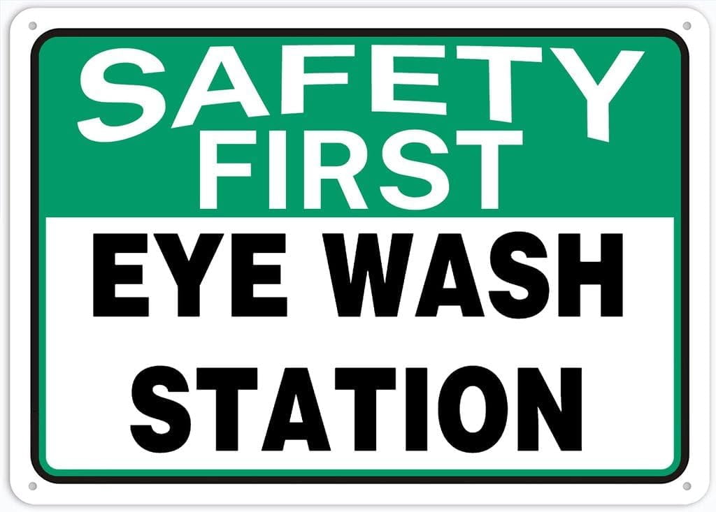 8"x12" Aluminum Metal Sign Plate - Safety First Eye Wash Station ...