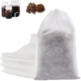 thumbnail image 1 of 8''x12'' Cold Brew Coffee Bags, Disposable Filter Bag with Drawstring No Mess Coffee Filters Bag Fine Mesh Tea Filter Bag for Travel Restaurant Home Office Coffee Bar Use,100 Pcs, White, 1 of 7