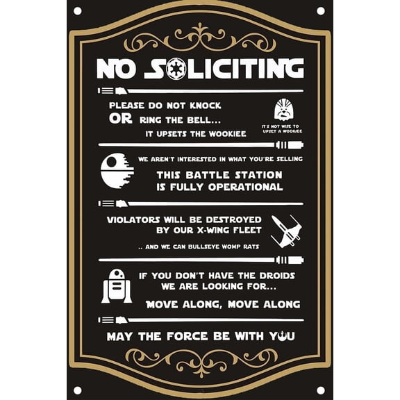 8"x12" Funny No Soliciting Signs for House Retro No Soliciting Tin Sign for House Door Office Business Water for Home Decor Room Door Accessories Poster Gifts