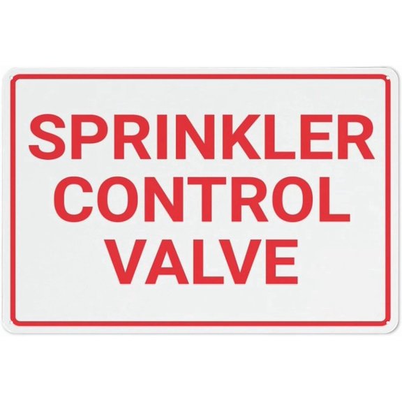8"x12" Funny Vintage Tin Sign - Sprinkler Control Valve (White & Red) | Wall Art Decor for Home Farmhouse Bar Cafe Yard Indoor Outdoor Gift