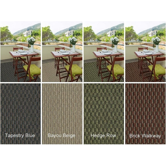 8'x12' Hedge Row - Indoor Outdoor Area Rug Carpet Runners with a Premium Fabric Finished Edges