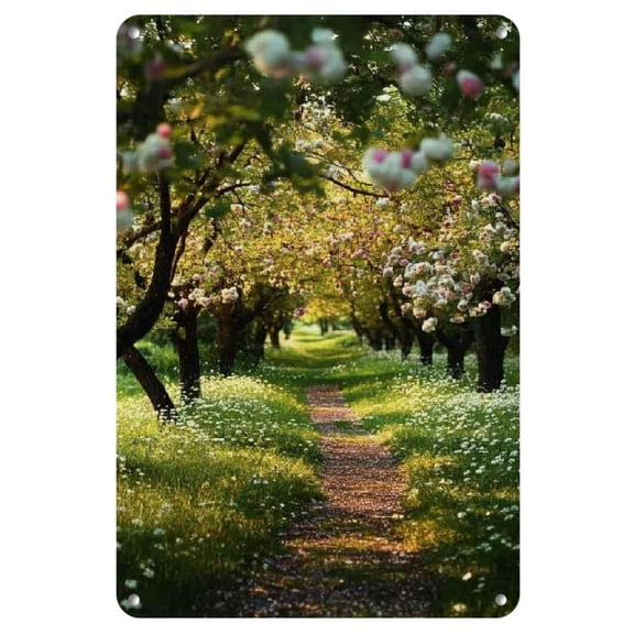 8"x12" Iron Floral Wall Art - Vibrant Blossom Scene with Lush Greenery, Ideal for Festive Decor & Everyday Elegance, No Power Needed