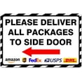 thumbnail image 1 of 8"x12" Metal Sign Please Deliver All Packages to Side Door Left Arrow Delivery Metal Tin Sign for Delivery Driver, 1 of 7