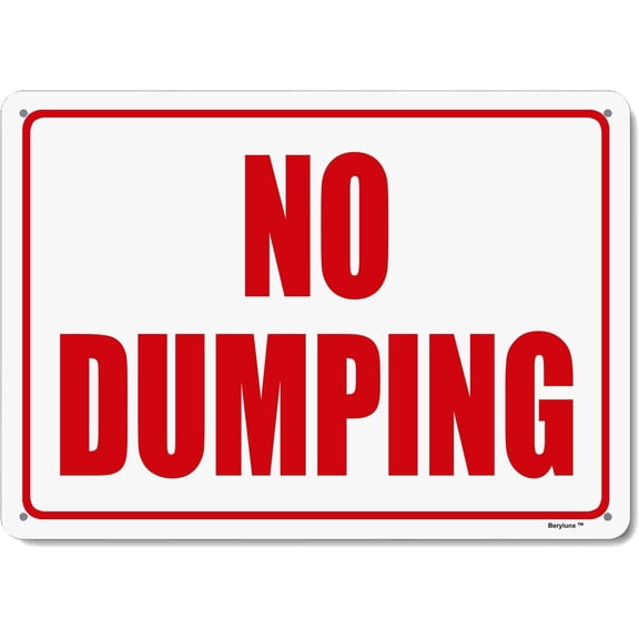 8"x12" No Dumping White Background Red Rust Free Aluminum, Fade Resistant Metal Signs for Business for Home for Door Outdoor