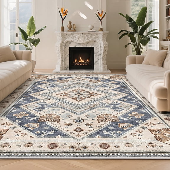 Easoger 8'X10' Area Rugs for Living Room - Bedroom Dining Room, Washable Large Rugs - with Sewing Anti-Slip Stickers