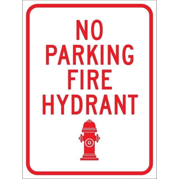 8"x12" Rust-Free Aluminum Sign - No Parking Fire Hydrant, Weather Resistant & Easy to Mount
