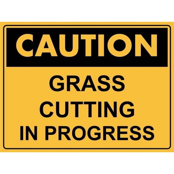8"x12" Tin Metal Sign - Caution Grass Cutting in Progress - Rustic Decorative Sign for Home, Outdoor, Cafe, Bar, Kitchen