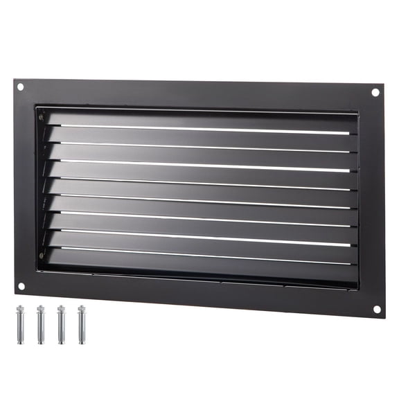 8"x16" Flood Vent - Foundation Flood Protection, Crawl Space Vent for Garages & Enclosures, Black Wall Mounted, Reduce Flood Risk & Insurance Costs