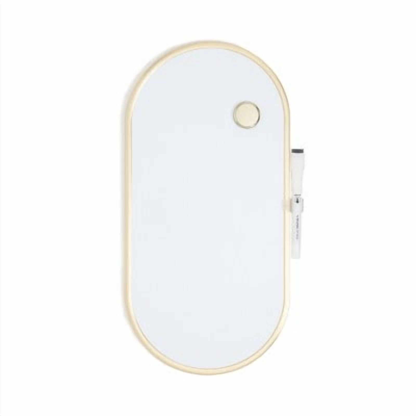8"x16" Metal Frame Oval Dry Erase Board Gold