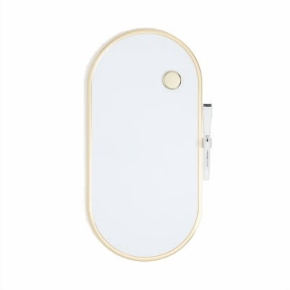 8"x16" Metal Frame Oval Dry Erase Board Gold