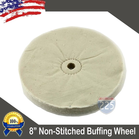 8" x40 ply 5/8 Inch Arbor Hole Loose Non-Stitched Cotton Polishing Buffing Wheel