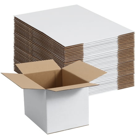 8"x6"x6" White Shipping Boxes Set of 40, Small Corrugated Cardboard Boxes, Medium Mailing Boxes for Packaging Small Business