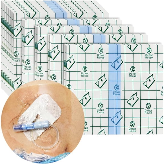 8"x8" Peritoneal Dialysis Catheter Ostomy Shower Cover Waterproof Shield Central Line, G Tubes Feeding/J Transparent Wound Protector Chest Port , 25PCS
