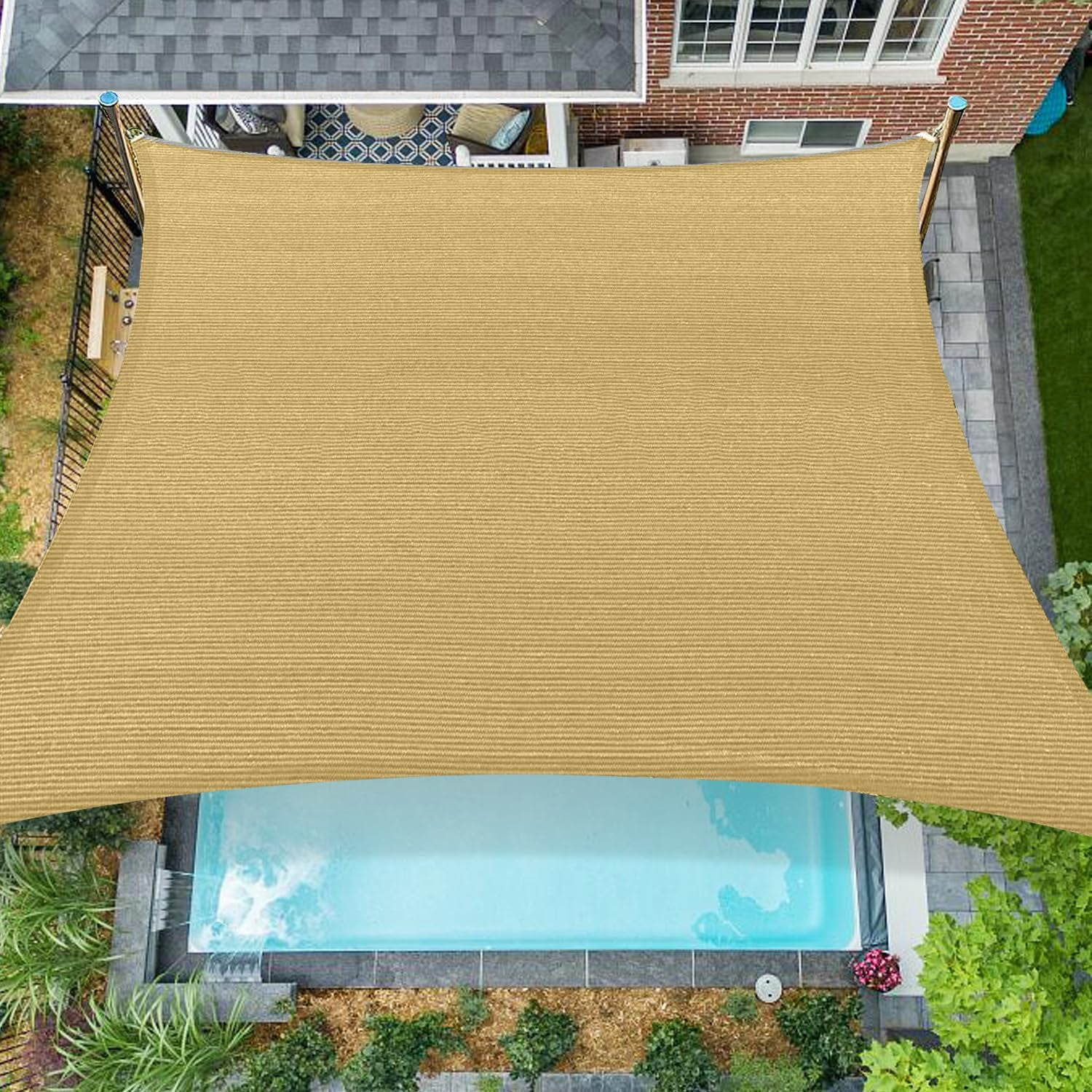 8'x8' Sun Shade Sail Rectangle Outdoor UV Block Square Canopy Sunshade ...