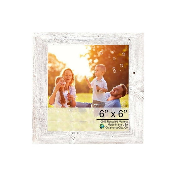 8"x9" Rustic White Washed Grey Picture Frame
