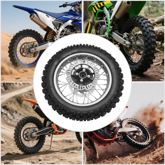 80/10012 Rear Wheel with Disc Brake & Sprocket HighLoad Pit Bike & Dirt Bike Rear Tire Rim Assembly Fits 50cc140cc Motorcycles