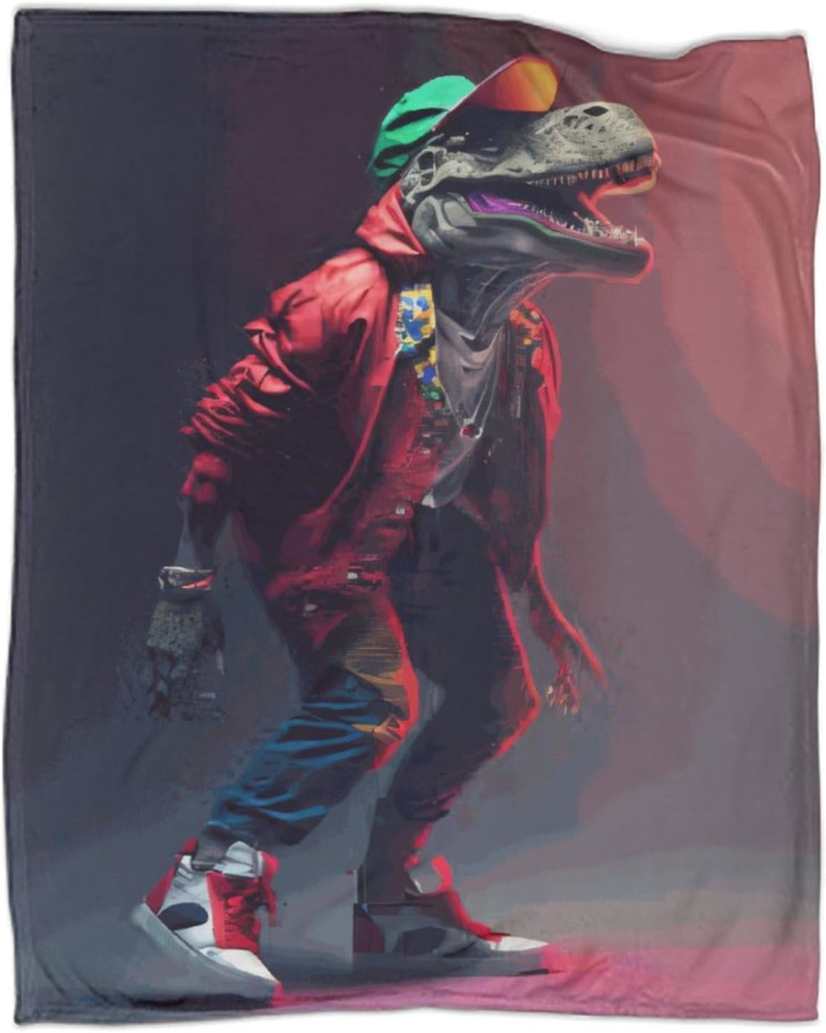 80*100CMTrex Warm Flannel Fleece Blanket for Sofa Bedroom Travel Sofa