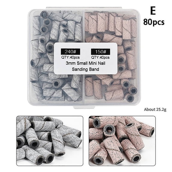 80/150/180/240 Sanding Bands Zebra Sand Ring Bit Manicure Pedicure Nail Electric Drill Machine Grinding Remover Cutter