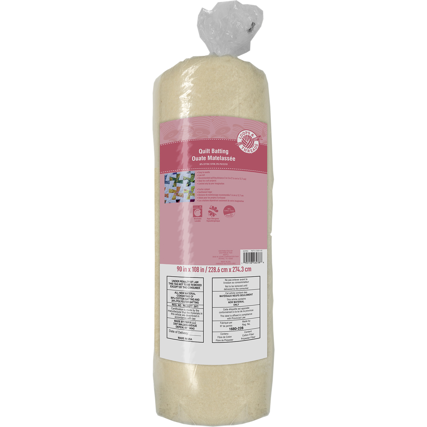 Pellon 80/20 Quilting Batting, Beige. 34" x 45" Craft Size Precut Package.