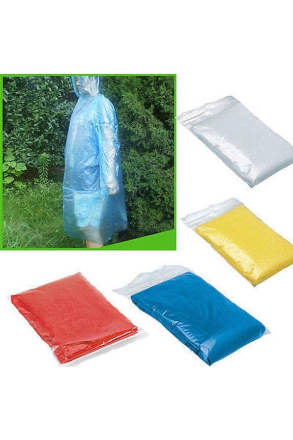 80/24/8/4/1 Pack Disposable Rain Ponchos for Adults Disposable Ponchos Pack with Drawstring Hood Elastic Sleeves Raincoat for Camping