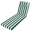 thumbnail image 1 of 80" ×26" Outdoor Chaise Lounge Cushion, 3" Thick High-Density Foam Fill, with Removable Headrest, Waterproof Fade Resistant, Replacement Cushion for Lawn Pool (Green White Stripes 1PC), 1 of 8
