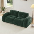 thumbnail image 1 of 80.3" 2-seater boneless Sofa,Green Soft Velvet sofa with 32D High Density Sponge,Fits Living Rooms, 1 of 8