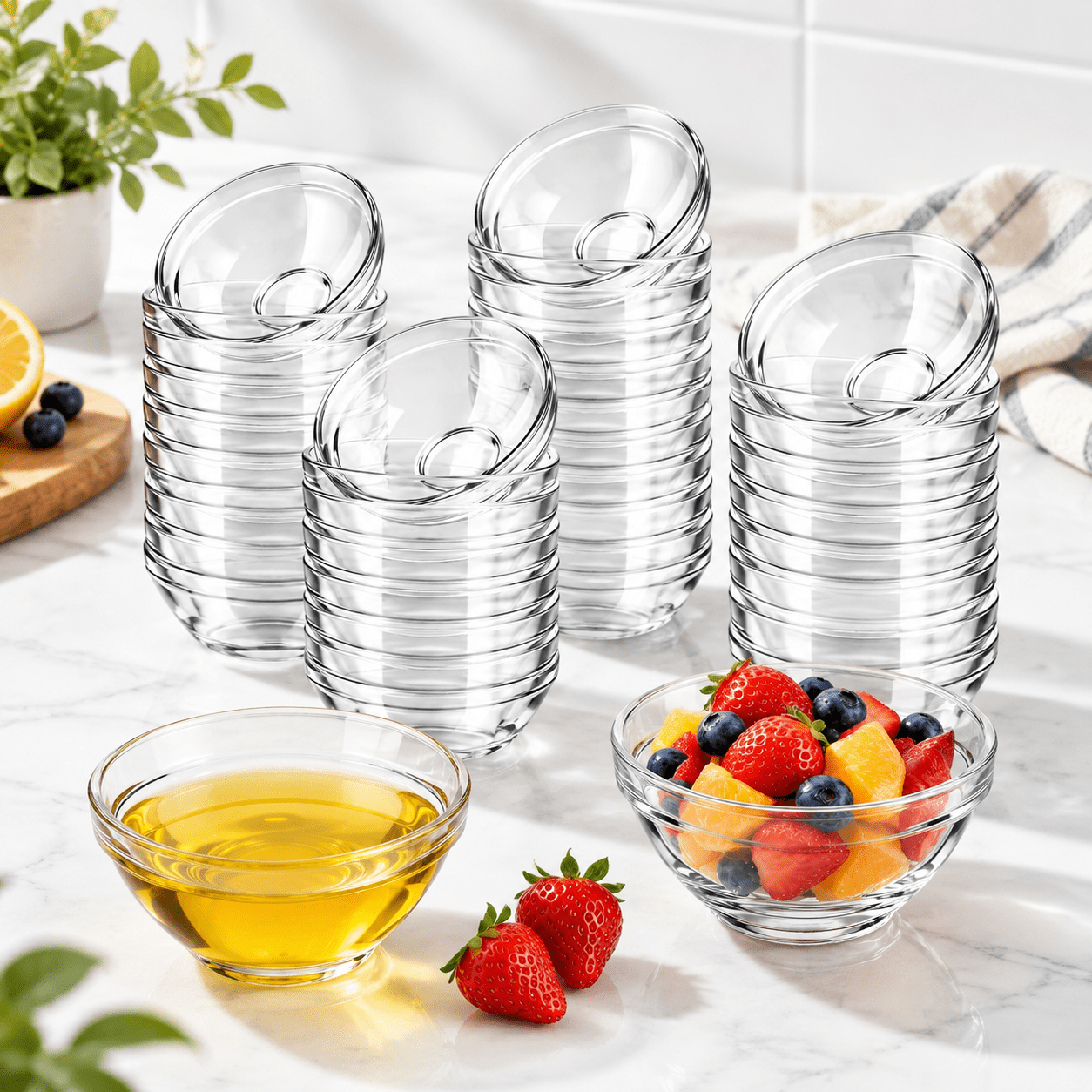 Stackable Ingredient Containers 80 3 Inch Small Gl2.5oz Mini Prep Dipping Stackable Sauce & Condiment ...
