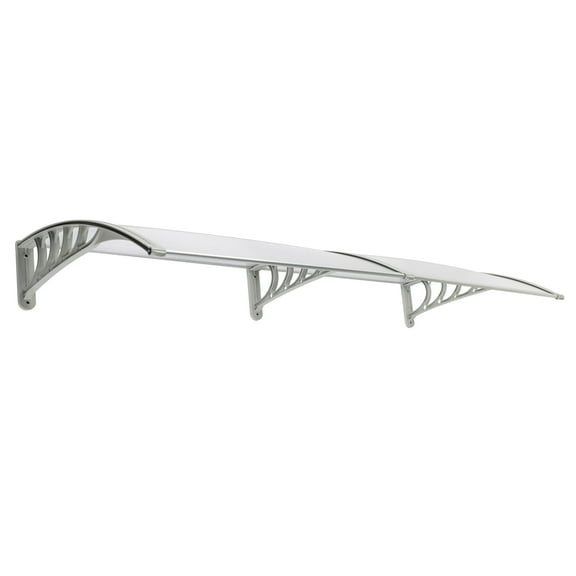 80*38" Household Application Door & Window Rain Cover Eaves With longer, strengthen design, Outdoor Door Canopy Awning For Shade and Weather Protection, Easy To Clean, Silver & Gray Bracket