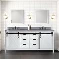 thumbnail image 1 of 80.5 in. Wide White Double Vanity | With Grey Quartz Countertop, Faucet, and Soft - Close Mechanism | Offers Scratch - Resistant Surface and Plenty of Storage, 1 of 3
