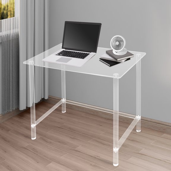 80*50*75cm Clear Office Desk for Small Spaces Modern Acrylic Computer Writing Desk