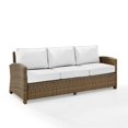 thumbnail image 1 of 80.50 x 31.75 x 32.50 in. Bradenton Outdoor Wicker Sofa - Sunbrella, White & Weathered Brown, 1 of 1