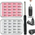 thumbnail image 1 of 80/60/40 PCS Tire Repair Rubber Nails Kit with 2 Sizes, Tire Repair Kit – Fast Self-Service Tire Repair Tools, Screw in Tire Repair Plugs with Box and Screwdriver, Tire Plugs Kit, 1 of 7