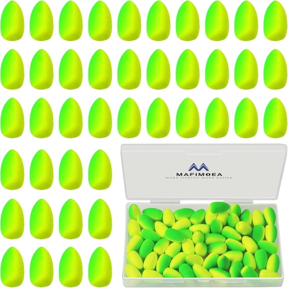 80/60/45 PCS Bullet Fishing Foam Floats Snell Float Surf Pompano Rigs Float for Spinner Rig Making Fly Fishing Strike Indicators for Trout Catfish Walleye