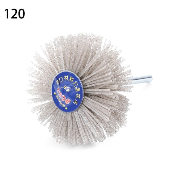 80#-600# Abrasive Nylon Wheel Brush Woodwork Furniture Polishing Brush 6mm Shank 80mm Diameter Head Grinder Abrasive Tool 120#