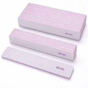80/80 Grit Nail Files - Double Sided Coarse Emery Boards for Acrylic and Gel Nails, Reusable Washable Manicure Square Gray, 50 Pcs