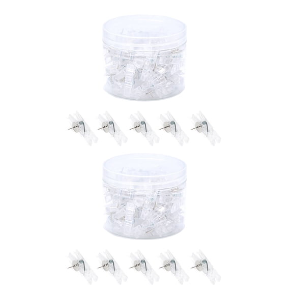 80/90PCS Clear Push Pin Clip for Cork Board, Decorative Pushpins Thumb Tacks Pin
