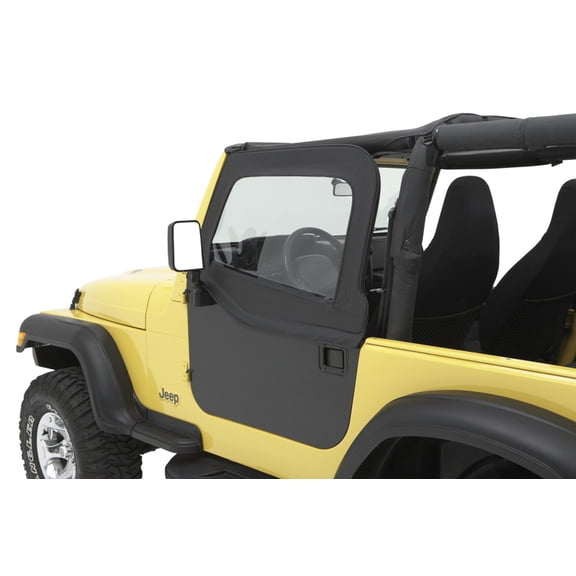 80-95 JEEP CJ7/WRANGLER HIGHROCK 4X4 ELEMENT DOORS UPPER FABRIC HALF-DOOR SET-BLACK DIAMOND Fits select: 1989-1995 JEEP WRANGLER / YJ
