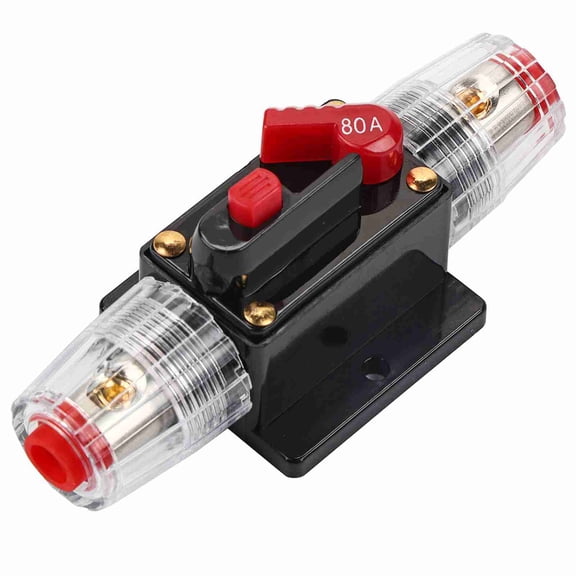 80 Amp Circuit Breaker Manual Reset Inline Fuse Holder Waterproof 12V-24V for Marine Boat Auto Audio Power Protection 3.9 in / 9.8 cm