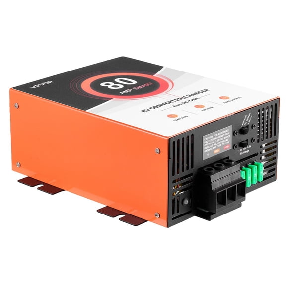 80 Amp RV Power Converter Charger,110V AC to 12V DC with Smart Multi-Stage Charging for Lithium&Lead Acid Batteries,Ideal for Camper and Trailer Use
