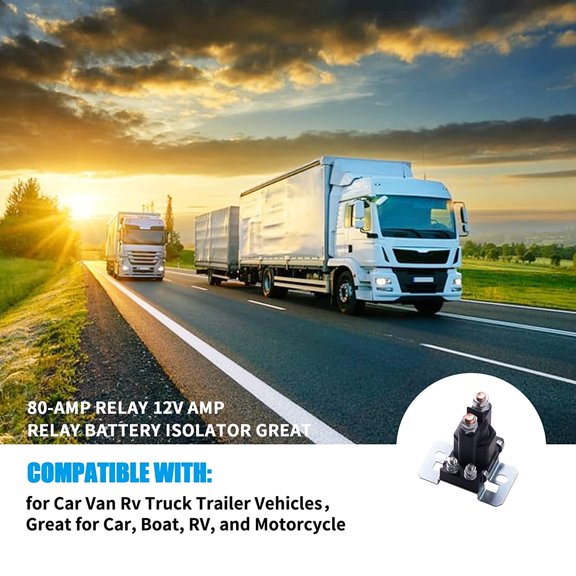 80-Amp Relay 12V Amp Relay Battery Isolator Great for Car, Boat, RV, and Motorcycle$$Vehicle Parts & Accessories