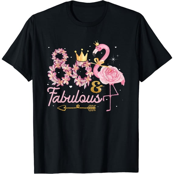 80 And Fabulous Flamingo 80th Birthday 1942 T-Shirt - Walmart.com