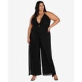 thumbnail image 1 of $80 Bar III Womens Trendy Plus Size Layered Halter Jumpsuit Black Size 1X, 1 of 1