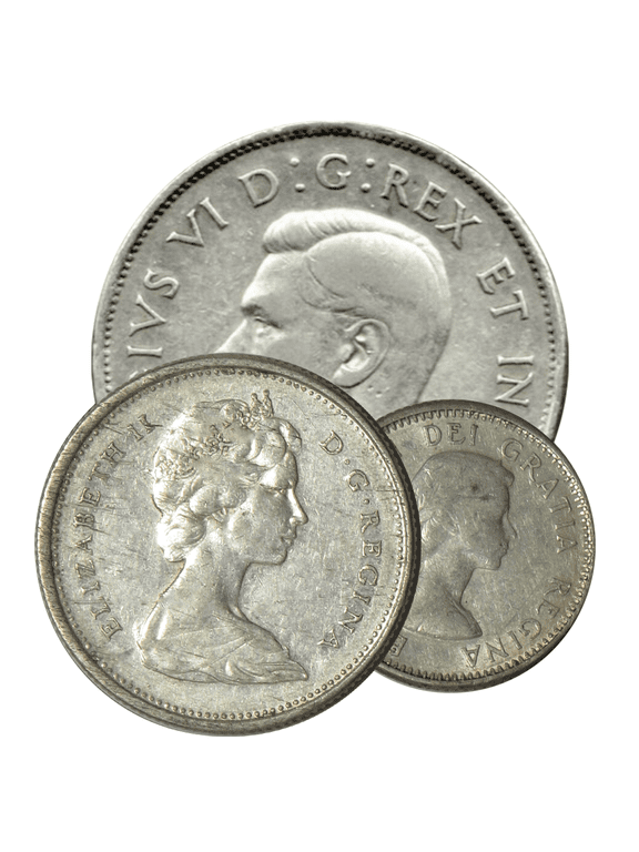 80% Canadian Silver Coins (Average Circulated) ($1 Face Value)