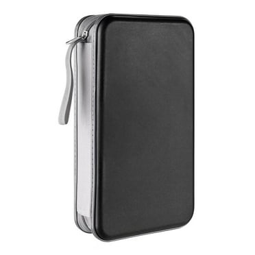 80 Capacity CD Case,Portable DVD Black Hard Plastic Holder Organizer