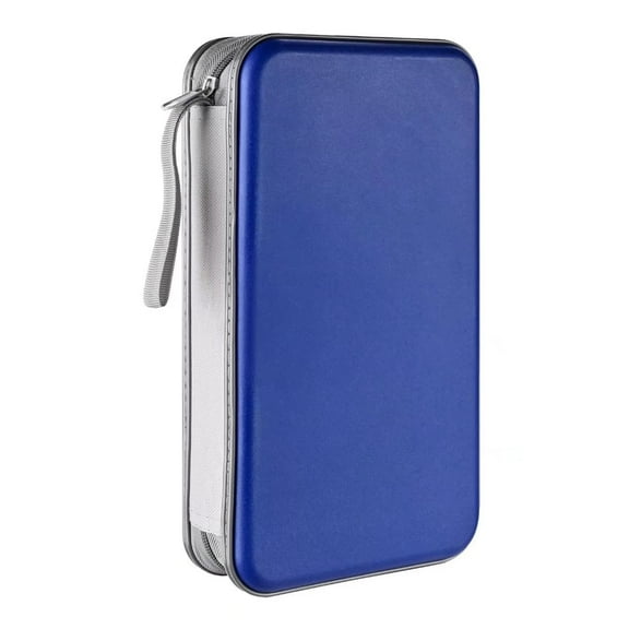 80 Capacity CD Case,Portable DVD Blue Hard Plastic Holder Organizer