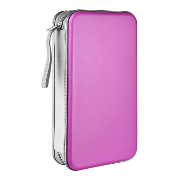 80 Capacity CD Case,Portable DVD Purple Hard Plastic Holder Organizer