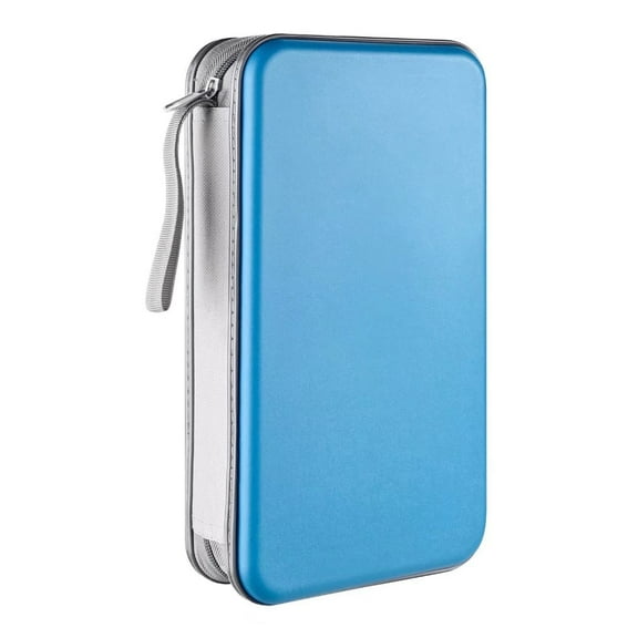 80 Capacity CD Case,Portable DVD Skyblue Hard Plastic Holder Organizer