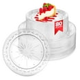 thumbnail image 1 of 80 Clear Plastic Plates, Premium 10 Inch Dinner Plates & 7 Inch Dessert Plates, Heavy Duty Hard Plastic Disposable Wedding Plates, Plates for Holiday, 1 of 7