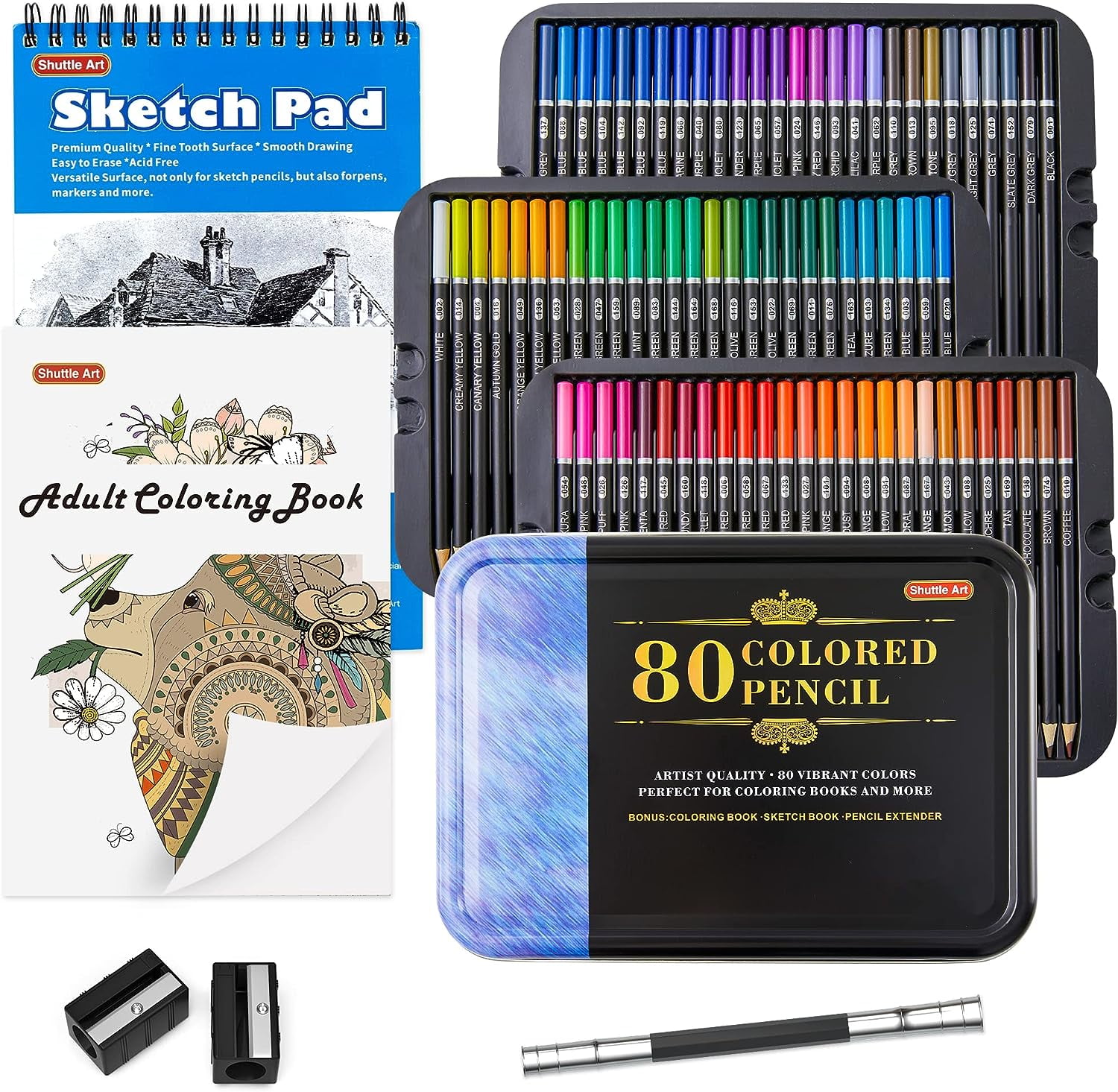 Shuttle Art Complete Drawing Supplies With Sketch Pencils 